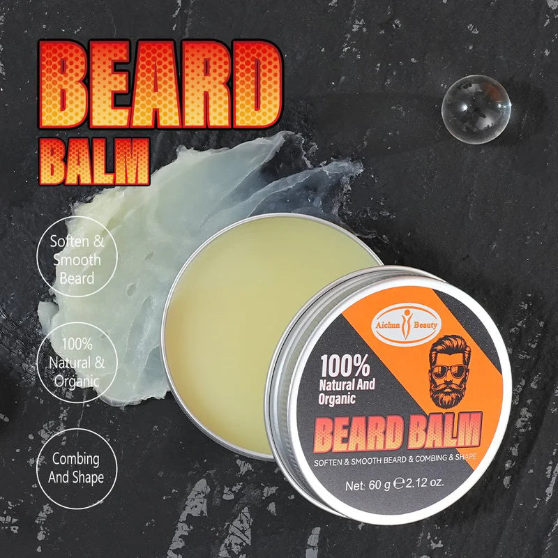 Aichun Beauty Beard Balm 60g – بلسم اللحية الطبيعي | Softening & Styling Beard Care Wax